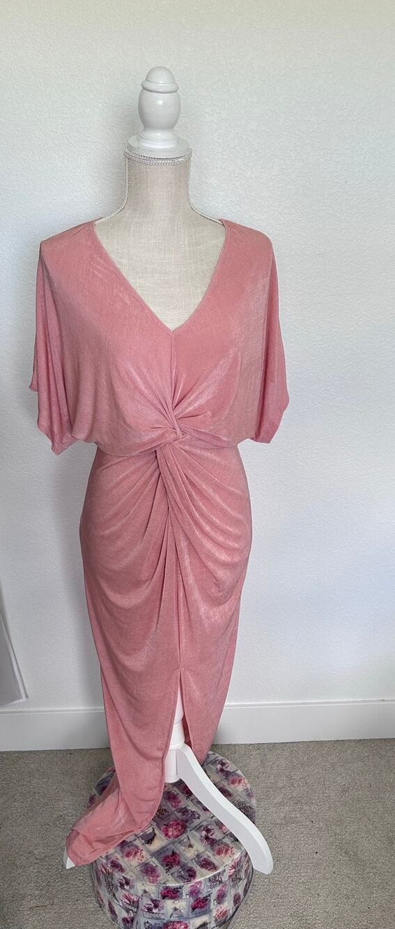 Shein Twist Front PinkMaxi Dress - XS
